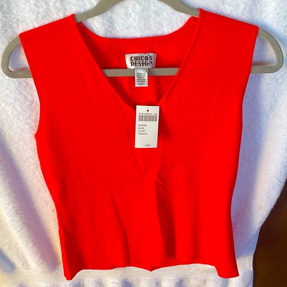 Chico’s Design Apparel Annie Sleeveless Knit Tangelo Red; NWT; M/8 - Picture 1 of 11